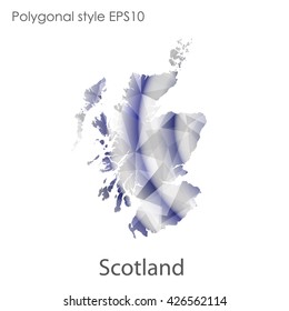 Scotland map in geometric polygonal style.Abstract gems triangle,modern design background.