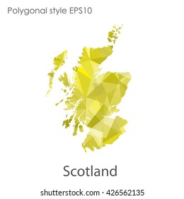 Scotland map in geometric polygonal style.Abstract gems triangle,modern design background.