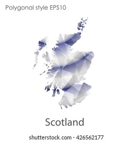 Scotland map in geometric polygonal style.Abstract gems triangle,modern design background.