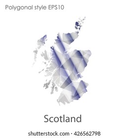 Scotland map in geometric polygonal style.Abstract gems triangle,modern design background.