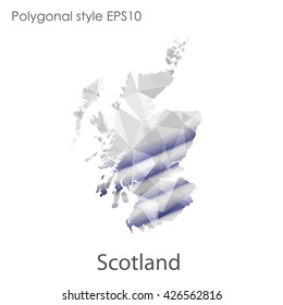 Scotland map in geometric polygonal style.Abstract gems triangle,modern design background.