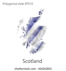 Scotland map in geometric polygonal style.Abstract gems triangle,modern design background.