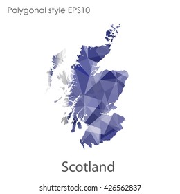 Scotland map in geometric polygonal style.Abstract gems triangle,modern design background.