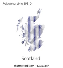 Scotland map in geometric polygonal style.Abstract gems triangle,modern design background.