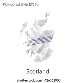 Scotland map in geometric polygonal style.Abstract gems triangle,modern design background.