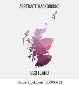 Scotland map in geometric polygonal,mosaic style.Abstract tessellation,modern design background,low poly. Vector illustration.
