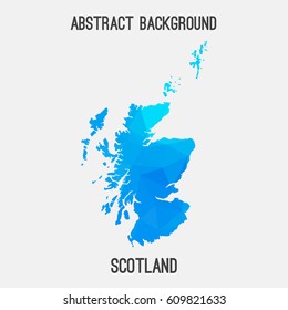 Scotland map in geometric polygonal,mosaic style.Abstract tessellation,modern design background,low poly. Vector illustration.
