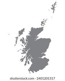 Mapa de Escocia. Mapa de Escocia de color gris