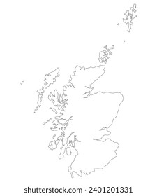 Scotland map. Map of Scotland in grey color