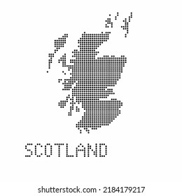 Scotland map with grunge texture in dot style. Abstract vector illustration of a country map with halftone effect for infographic. 