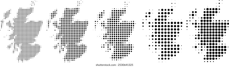 scotland Mapa de meio-tom em diferentes tamanhos.eps
