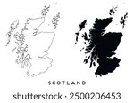 Scotland map outline and black silhouette vector