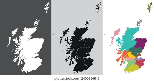 Scotland map. Map of Scotland in set