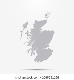 Scotland map with shadow
