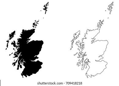 Scotland map vector illustration, scribble sketch Scotland map