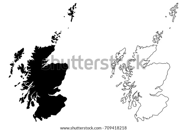 Schottland Karte Vektorgrafik Skizze Schottische Karte Stock Vektorgrafik Lizenzfrei