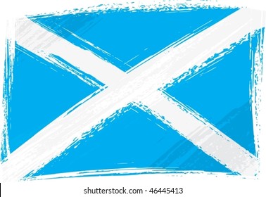 Scotland National Flag Created In Grunge Style