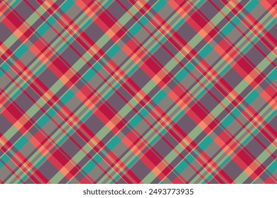 Scotland pattern background plaid, part check texture tartan. Mixed textile seamless fabric vector in pastel and red color.