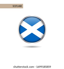 Plantilla de diseño de vectores de bandera redonda escocesa