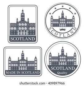 Scotland. Rubber and stamp