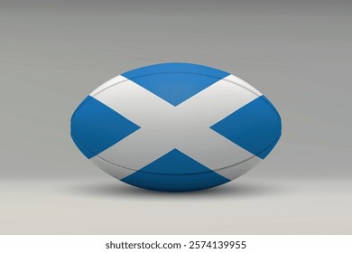 Scotland rugby ball featuring the national flag design on a gray background