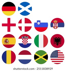 Scotland Scotish Scottish Waving Circular Circle Euros Flag Icon Logo Vector EPS PNG Transparent No Background Clip Art 