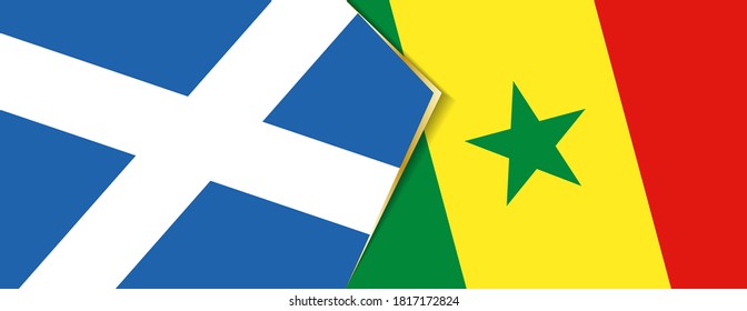 Scotland and Senegal flags, two vector flags symbol of relationship or confrontation.