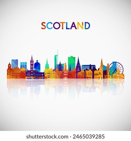 Scotland skyline silhouette in colorful geometric style. Symbol for your design. Vector illustration.