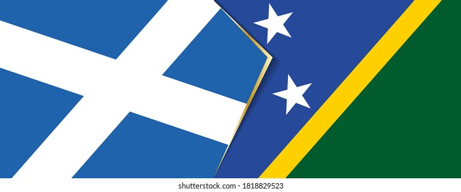 Scotland and Solomon Islands flags, two vector flags symbol of relationship or confrontation.