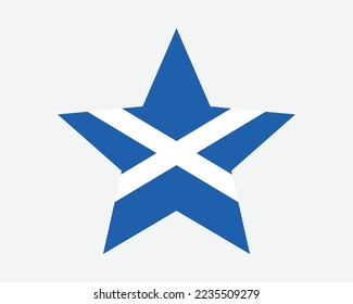 Scotland Star Flag. Scottish Star Shape Flag. Scots St. Andrew's Cross The Saltire UK United Kingdom Country National Banner Icon Symbol Vector Illustration svg
