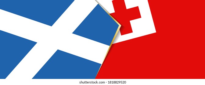 Scotland and Tonga flags, two vector flags symbol of relationship or confrontation.