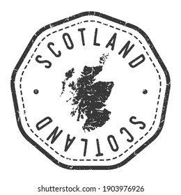 Scotland, UK Map Stamp Retro Postmark. Silhouette Postal Passport. Seal Round Vector Icon. Badge Vintage Postage Design.