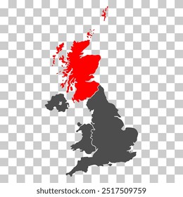 Scotland of The United Kingdom of Great Britain and Northern Ireland map, detailed web vector illustration .