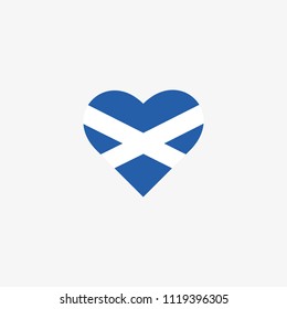 Scotland Vector Flag Inside heart shape graphic element Illustration template design
