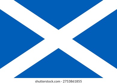 Scotland vector flag in official colors and 3-2 aspect ratio.