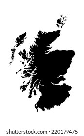Scotland vector map silhouette isolated on white background. High detailed silhouette illustration.