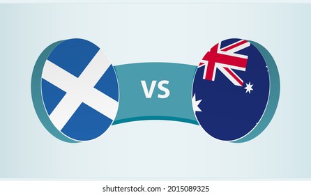 Scotland versus Australia, team sports competition concept. Round flag of countries.