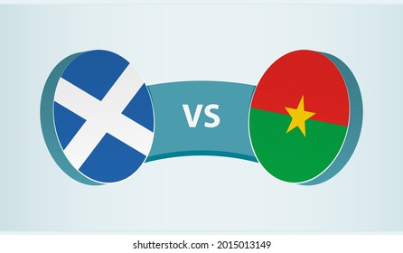 Scotland versus Burkina Faso, team sports competition concept. Round flag of countries.