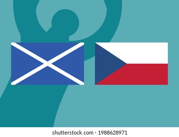 Scotland Vs Czech Republic. Poster Of A Football Match.