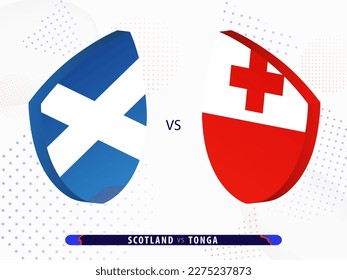 Scotland vs Tonga rugby match, international rugby competition 2023. Template for world tournament.
