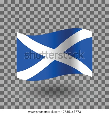 Scotland wavy flag isolated transparent background