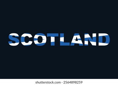 Scotland Word with heart shape, Scotland flag vector graphic, Scotland country flag is a symbol of freedom, National Scotland flag, vector illustration
