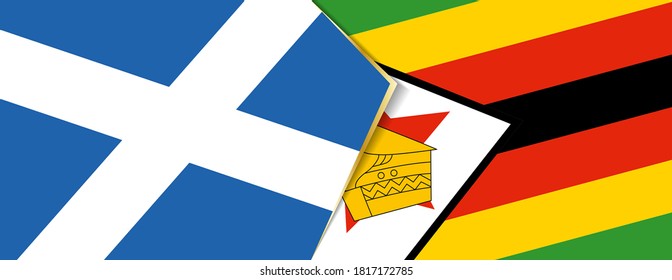 Scotland and Zimbabwe flags, two vector flags symbol of relationship or confrontation.