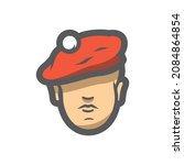 Scotsman face Head Vector icon Cartoon illustration