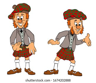 Scotsman standing in two different poses