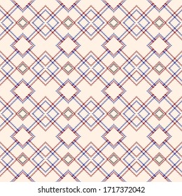Scotsfrau nahtlose Modelle. Klassische Textur. Schacher Hintergrund des Stoffes. Regelmäßig wiederholende geometrische Fliesen mit kleinen ovalen Formen. Grafische Oberfläche einer Abdeckung. Vektorillustration.