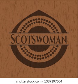 Scotswoman wood emblem. Vintage. Vector Illustration.