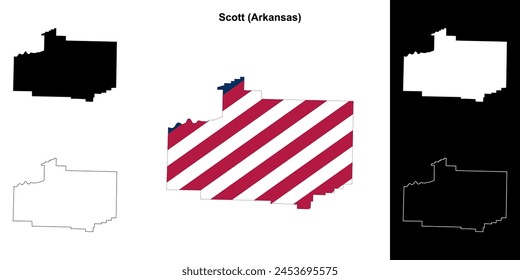 Scott County (Arkansas) outline map set