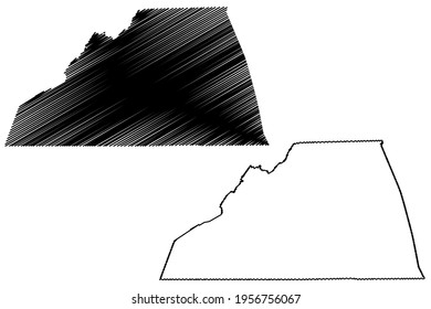 Scott County, Commonwealth of Virginia (U.S. county, United States of America) map vector illustration, scribble sketch Scott map