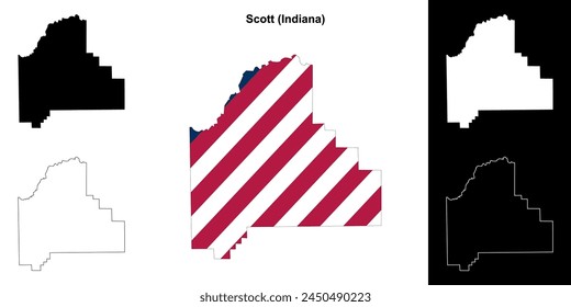 Scott County (Indiana) Outline-Kartenset